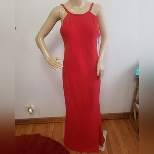 Calvin Klein Low Back Floor Length Red Gown~ Size  8
